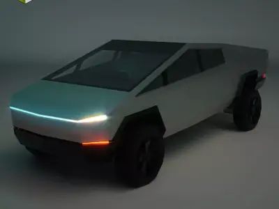 Low Poly Sci-Fi Car 01 Low-poly 3D model