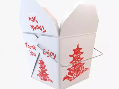 Chinese Takeout Box Low-poly 3D model