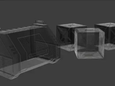 Scifi containers 3D model