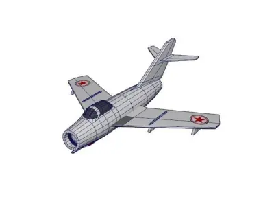 MiG-15 DPR Korea Low-poly 3D model