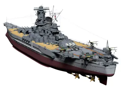 Battleship YAMATO 1945 version 3D model