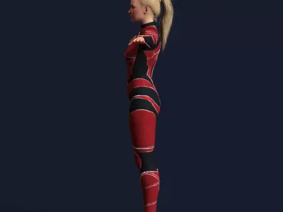 Realistic Detailed Sci-Fi Woman - Silvi Low-poly 3D model