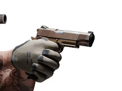 COLT M45A1 1911 PISTOL Low-poly 3D model