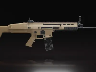 scarl-h assault rifle Low-poly 3D model