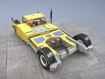 Towbarless Aircraft Tractors LTD TPX-200-S yellow Low-poly 3D model