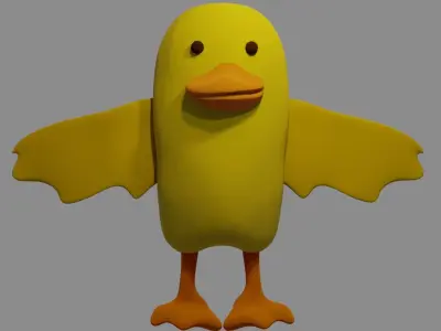 Baby Duck - cartoon character funny model 3D model