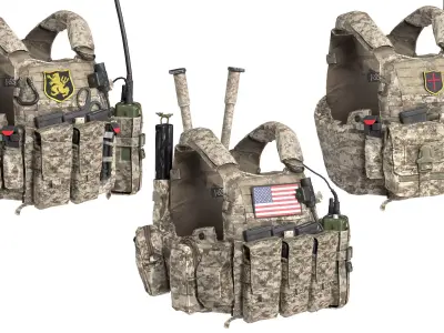 LBT 6094 PLATE CARRIER BUNDLE Low-poly 3D model