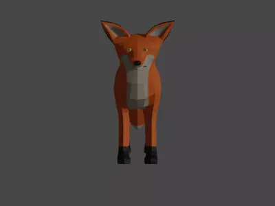 LowPoly Fox Low-poly 3D model