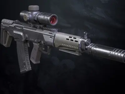 AL-X Assault Rifle Low-poly 3D model