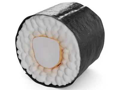 Sushi Tiger prawn curry sauce Low-poly 3D model