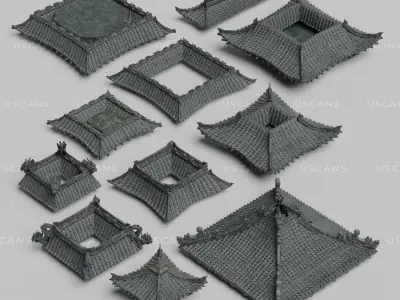 Wind Temple Low-poly 3D model