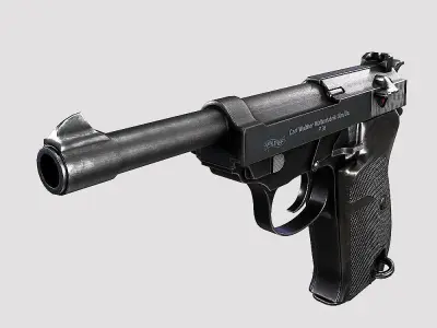 Walther M38 pistol PBR realistic gun 3d model Low-poly 3D model
