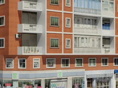 Building apartment Low-poly 3D model