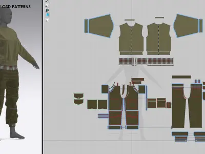 Army Girl - Marvelous Designer with Video Process 3D model