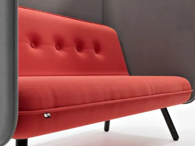Two Seater Sofa with Writing Acoustic Screen - Koenig Neurath 3D model