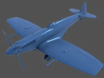 Spitfire MK XII - Personal license - 1-48 and 1-24 scale 3D print model