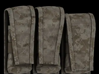 Crye 330D 556 and 762 in Multicam and AOR1 Low-poly 3D model