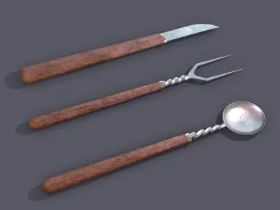 Medieval Cutlery  Free low-poly 3D model