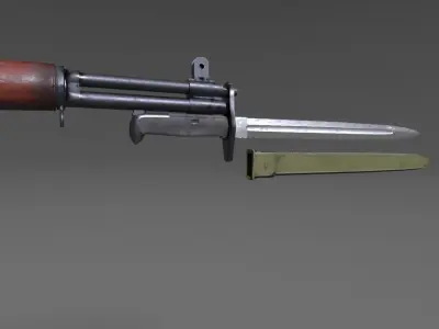 Garand M1 with bayonet lowpoly Low-poly 3D model