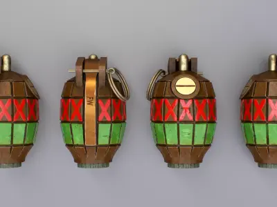 British Mills Grenade Low-poly 3D model