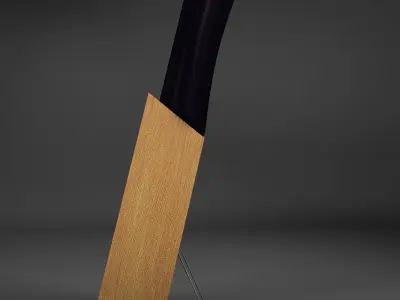 knives three in wooden box 3D model