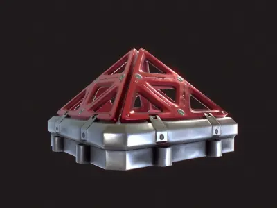 Cyberpunk Door mine Low-poly 3D model