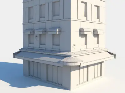 Corner paris building 3D model