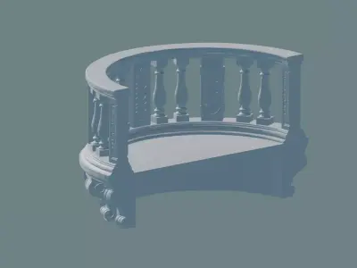 Classic Round balcony 3D print model