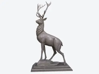 Deer Sculpture Low-poly 3D model