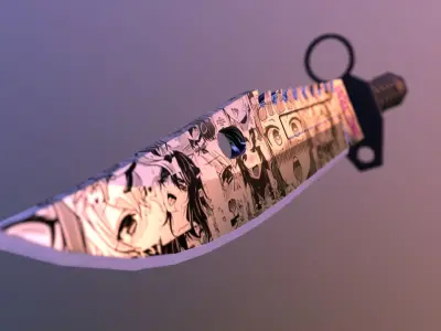 M9 Bayonet Ahegao Low-poly 3D model