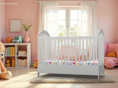 Baby Girl in Bed Sleeping Fur Rigged 3D model