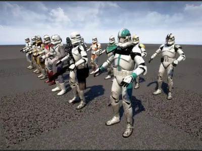 Clone Trooper Phase II Legion pack Low-poly 3D model