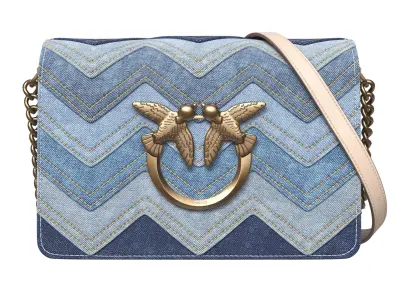 PINKO mini Love Click denim shoulder bag 3D model