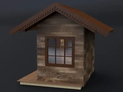 EUROPEAN COMMERCIAL WOODEN BUILDING STALL 2024-001 3D model