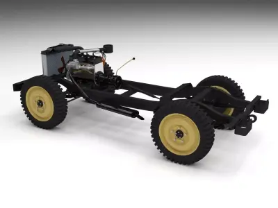 Full Jeep Chassis 3D model