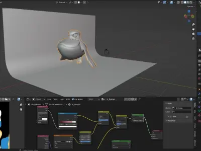 Bepikan cartoon duck flying in air 3D model