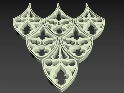 Seamless Gothic pattern 31 Low-poly 3D model