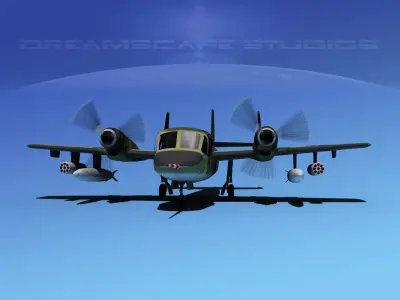 Grumman OV-1D Mohawk V08 3D model