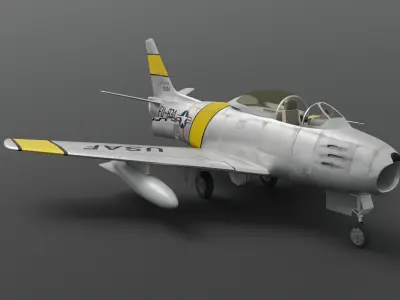 F-86A Sabre subsonic fighter 3D model