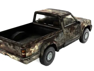 pick up gun truck Low-poly 3D model