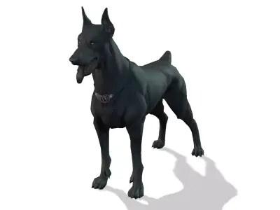 3d dog Low-poly 3D model