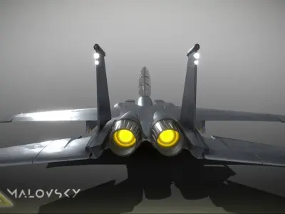McDonnell Douglas F-15 Eagle Game model Low-poly 3D model