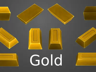 Hand-painted ingots pack Free low-poly 3D model