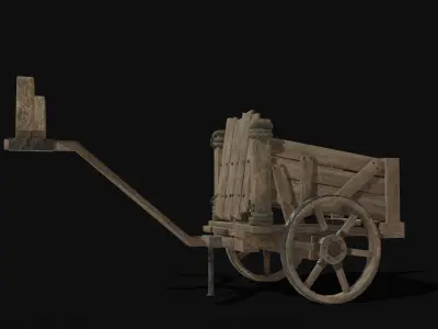 CHARIOT CART CAR WAGON TRAILER HORSE CARRIAGE HARNESS COLLECTION Low-poly 3D model