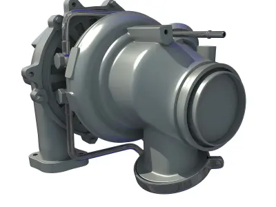 White Turbo Engine 3D model 24 3D model