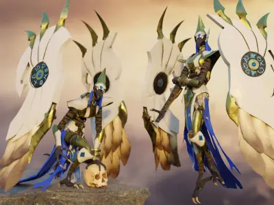 Harpy Guardian of the Sky Low-poly 3D model