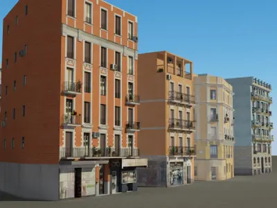 Building Collection 61 - 70 Low-poly 3D model