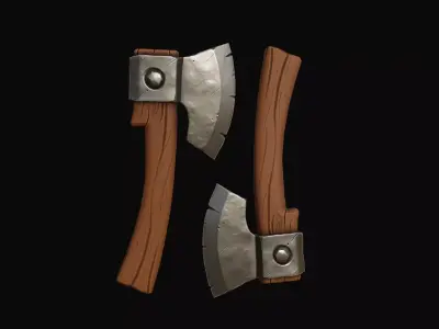 game ready stylized axe Low-poly 3D model