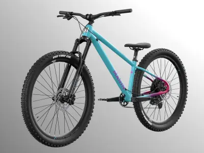 MTB hardtail BluePurple Low-poly 3D model
