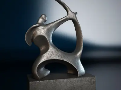 Archer - Statuette Low-poly 3D model